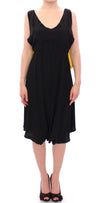 Black Yellow Silk Shift Sheath Coctail Dress