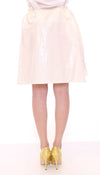 White Above-Knee Stretch Waist Strap Skirt