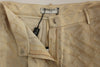 Beige Brocade Above Knee Shorts