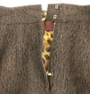 Brown Fur Above Knee Zipper Skirt