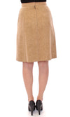 Beige Alpaca Above Knees Pencil Skirt