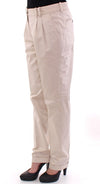 Beige Cotton Chinos Pants