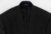 Black Silk Slim One Button Blazer