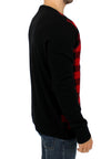 Red black checkered sweater