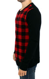 Red black checkered sweater