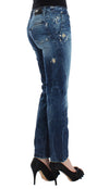 Blue distressed boyfriend jeans