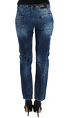 Blue distressed boyfriend jeans