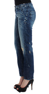 Blue distressed boyfriend jeans