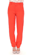 Orange boyfriend stretch pants