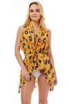 Mustard Floral Vest Cover Up