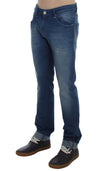 Blue Wash Denim Cotton Stretch Slim Fit Jeans