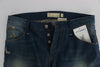 Blue Wash Denim Cotton Stretch Baggy Fit Jeans