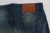 Blue Wash Denim Cotton Stretch Baggy Fit Jeans