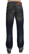 Blue Wash Cotton Regular Straight Fit Jeans