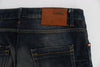 Blue Wash Straight Fit Low Waist Jeans