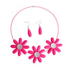 Fuchsia Triple Flower Wire Collar