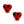 Red Leather Animal Print Heart Earrings