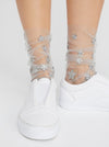 Chic Women Harajuku Glitter Shine Stars Transparent Mesh Fishnet Socks Hosiery