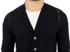 Black wool cardigan sweater