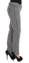 Gray Cotton Straight Fit Casual Pants