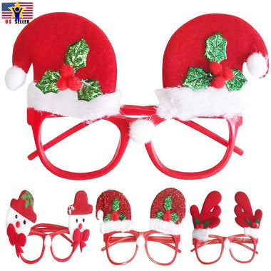 Eyeglass Rudolph Santa Snowman Reindeer Christmas Eye GLASSES Clip Pin costume