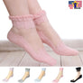 1 pair Women Lace Ruffle Frill Sheer Transparent Silk Elastic Mesh Ankle Socks