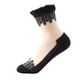 1 pair Women Lace Ruffle Frill Sheer Transparent Silk Elastic Mesh Ankle Socks