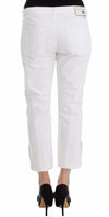 White Cropped Jeans Denim Pants Branded Capri