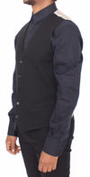 Black Cotton Dress Vest Blazer Jacket