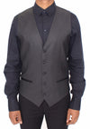 Black Silk Wool Dress Vest Blazer Jacket