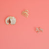 Gold 3 Pcs Black Girl Afro Studs