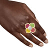 Multi Color Luxury French Designer Flower Ring