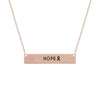 Rose Gold Ribbon HOPE Plate Necklace