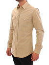 Beige Checkered SICILIA Fit Logo Casual Shirt