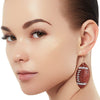 Brown Football Padded Earrings