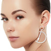 Silver Pave D Drop Earrings