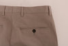 Beige Cotton Stretch Chinos Pants