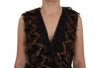 Black Silk Brown Fringes A-Line Dress