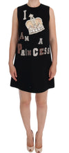 Black I AM A PRINCESS Crystal Shift Dress