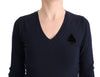Blue V-neck Viscose Sweater