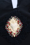 Black Sacred Heart Lace Top Blouse
