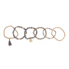 Gray Glass Love 6 pcs Bracelets