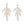 Pale Pink Clay Leaf Shape Bridal Earrings