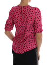 Pink Polka Dotted Silk Blouse