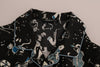 Black Silk JAZZ Motive Print Casual Shirt