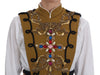 Yellow Crystal Cross Vest Jacket