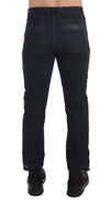 Blue Cotton Slim Pants Denim Jeans