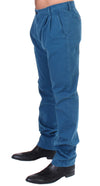 Blue Cotton Straight Fit Chinos