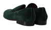 Green Suede Leather Slippers Loafers