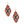 Multi Mosaic Leather Quatrefoil Earrings